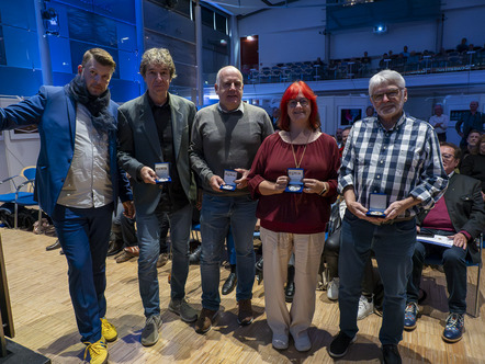 v.l. Alexander Gohlke, QW-Jahressieger-2023 der Themenwettbewerbe Michael Stegerwald, Roland Kennerknecht, Ingrid Kronthaler, Franz Vielhuber